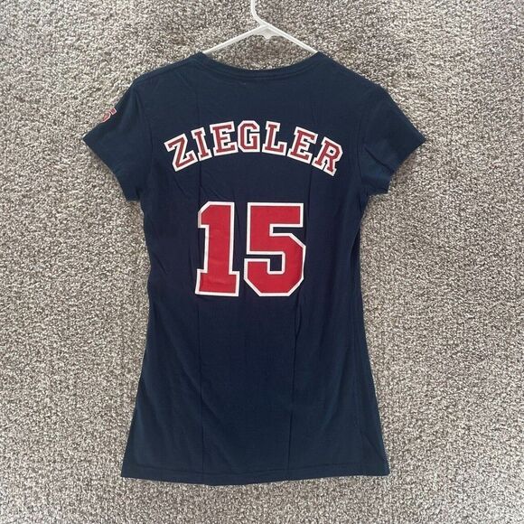 Speedo Shirt Womens Large Blue USA Swimming Kate Ziegler Cotton Casual Logo Crew - Picture 11 of 13